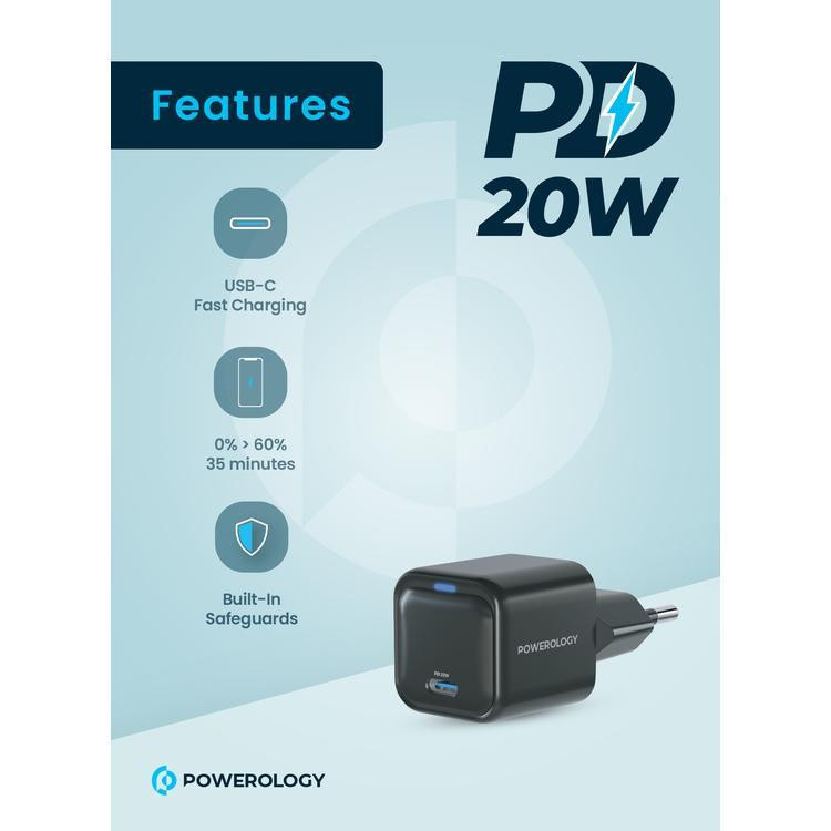 شارژر دیواری 20 وات پاورولوژی مدل PWCUQC015