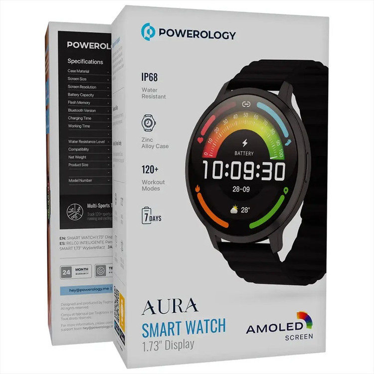 ساعت هوشمند 1.73 اینچی پاورولوژی مدل Aura PSWASW1801 با بند سیلیکونی