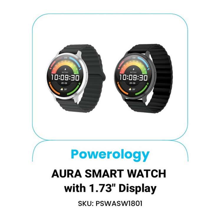 ساعت هوشمند 1.73 اینچی پاورولوژی مدل Aura PSWASW1801 با بند سیلیکونی
