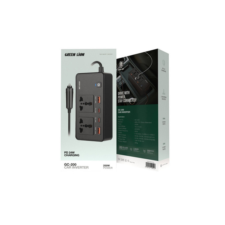 مبدل برق خودرو گرین لاین مدل CG-200 Car Inverter