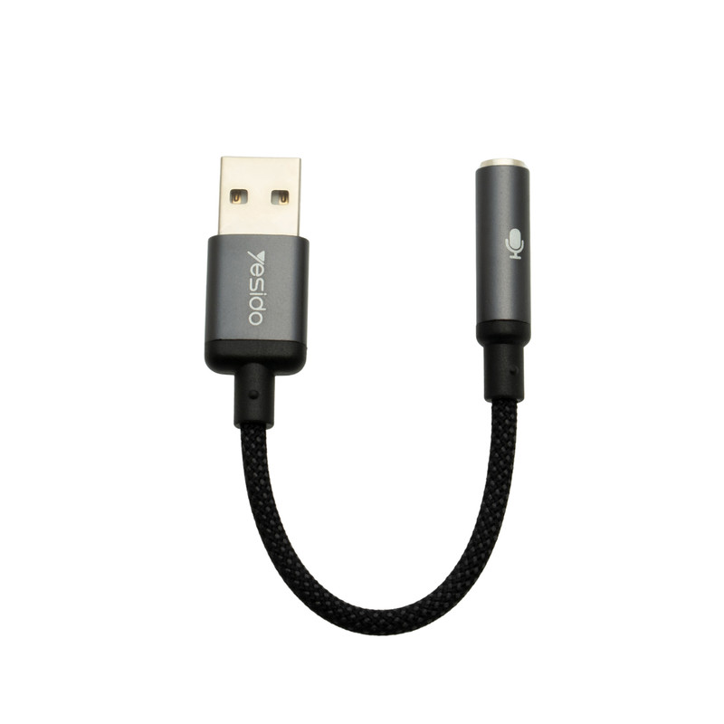 کابل تبدیل USB به جک 3.5 میلی‌متری یسیدو مدل YAU46 طول 0.15 متر